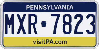 PA license plate MXR7823