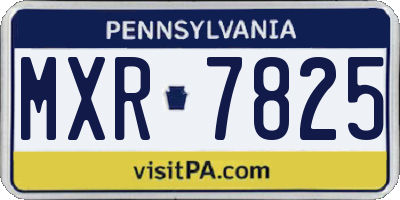 PA license plate MXR7825