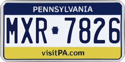 PA license plate MXR7826