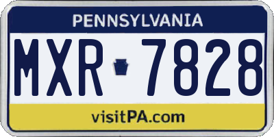 PA license plate MXR7828