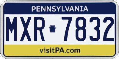 PA license plate MXR7832