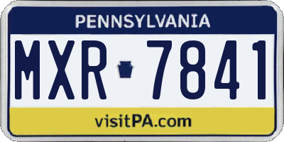 PA license plate MXR7841