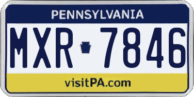 PA license plate MXR7846