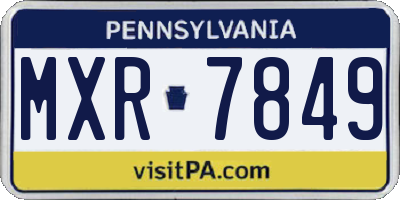 PA license plate MXR7849
