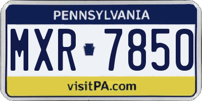 PA license plate MXR7850