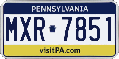 PA license plate MXR7851