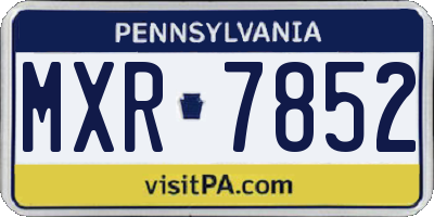 PA license plate MXR7852