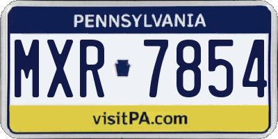 PA license plate MXR7854