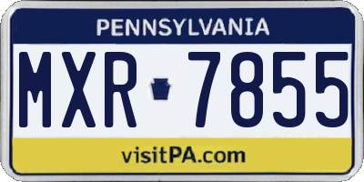 PA license plate MXR7855