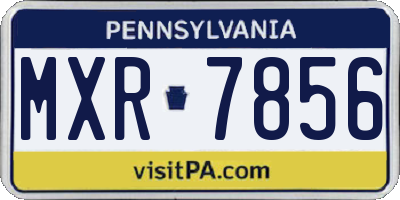 PA license plate MXR7856