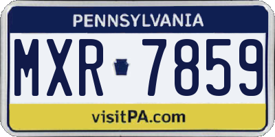 PA license plate MXR7859