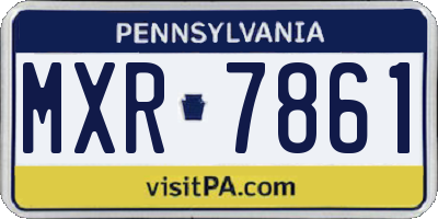 PA license plate MXR7861