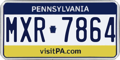 PA license plate MXR7864