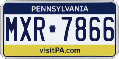 PA license plate MXR7866