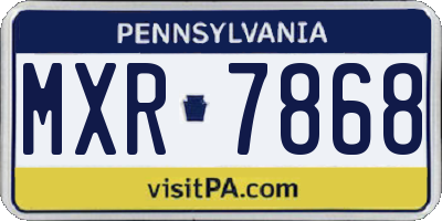 PA license plate MXR7868