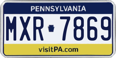 PA license plate MXR7869