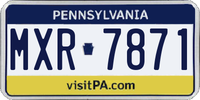 PA license plate MXR7871