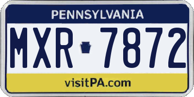 PA license plate MXR7872