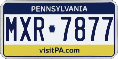 PA license plate MXR7877