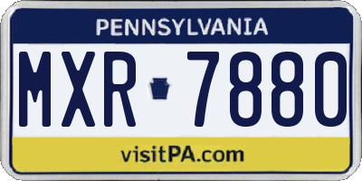PA license plate MXR7880