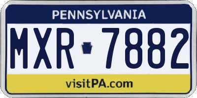PA license plate MXR7882