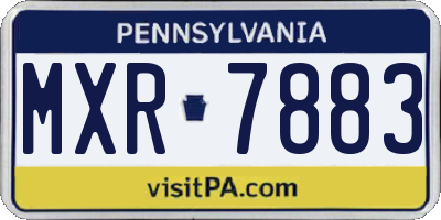 PA license plate MXR7883