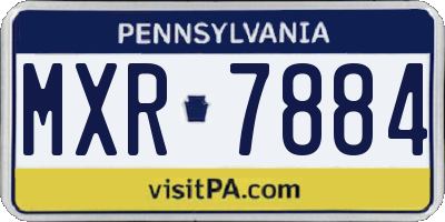 PA license plate MXR7884