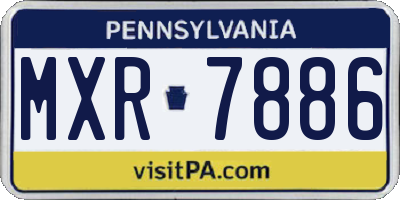 PA license plate MXR7886