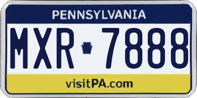 PA license plate MXR7888