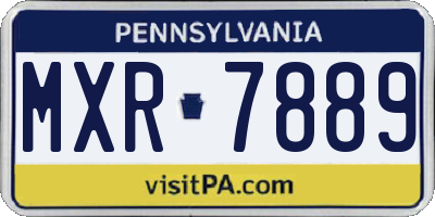 PA license plate MXR7889