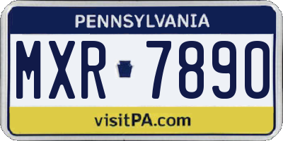 PA license plate MXR7890