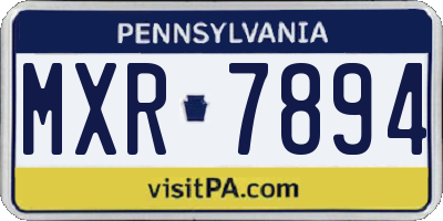 PA license plate MXR7894