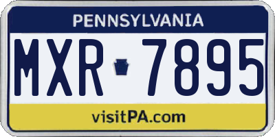 PA license plate MXR7895