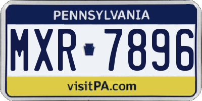 PA license plate MXR7896