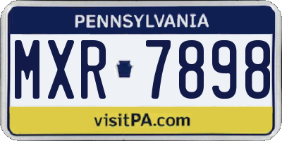 PA license plate MXR7898