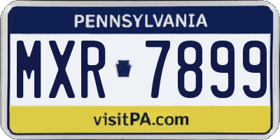 PA license plate MXR7899