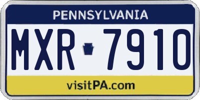 PA license plate MXR7910