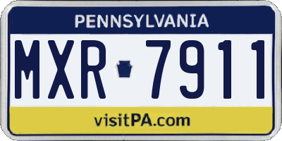 PA license plate MXR7911