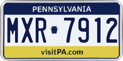 PA license plate MXR7912