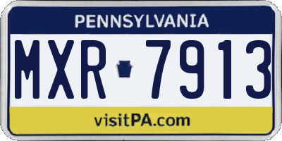 PA license plate MXR7913