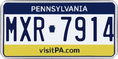 PA license plate MXR7914