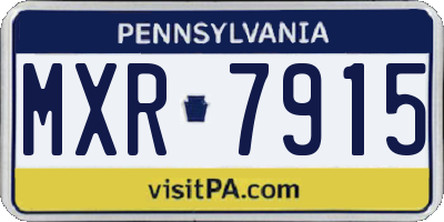 PA license plate MXR7915