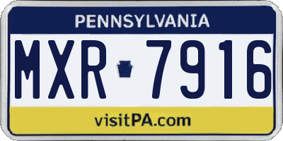 PA license plate MXR7916