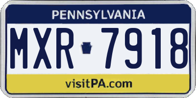 PA license plate MXR7918