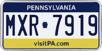 PA license plate MXR7919