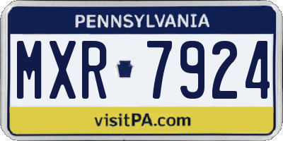 PA license plate MXR7924