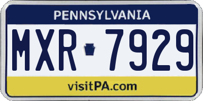 PA license plate MXR7929