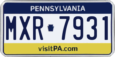 PA license plate MXR7931