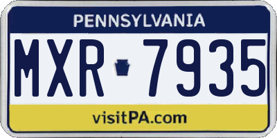 PA license plate MXR7935