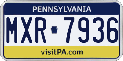 PA license plate MXR7936